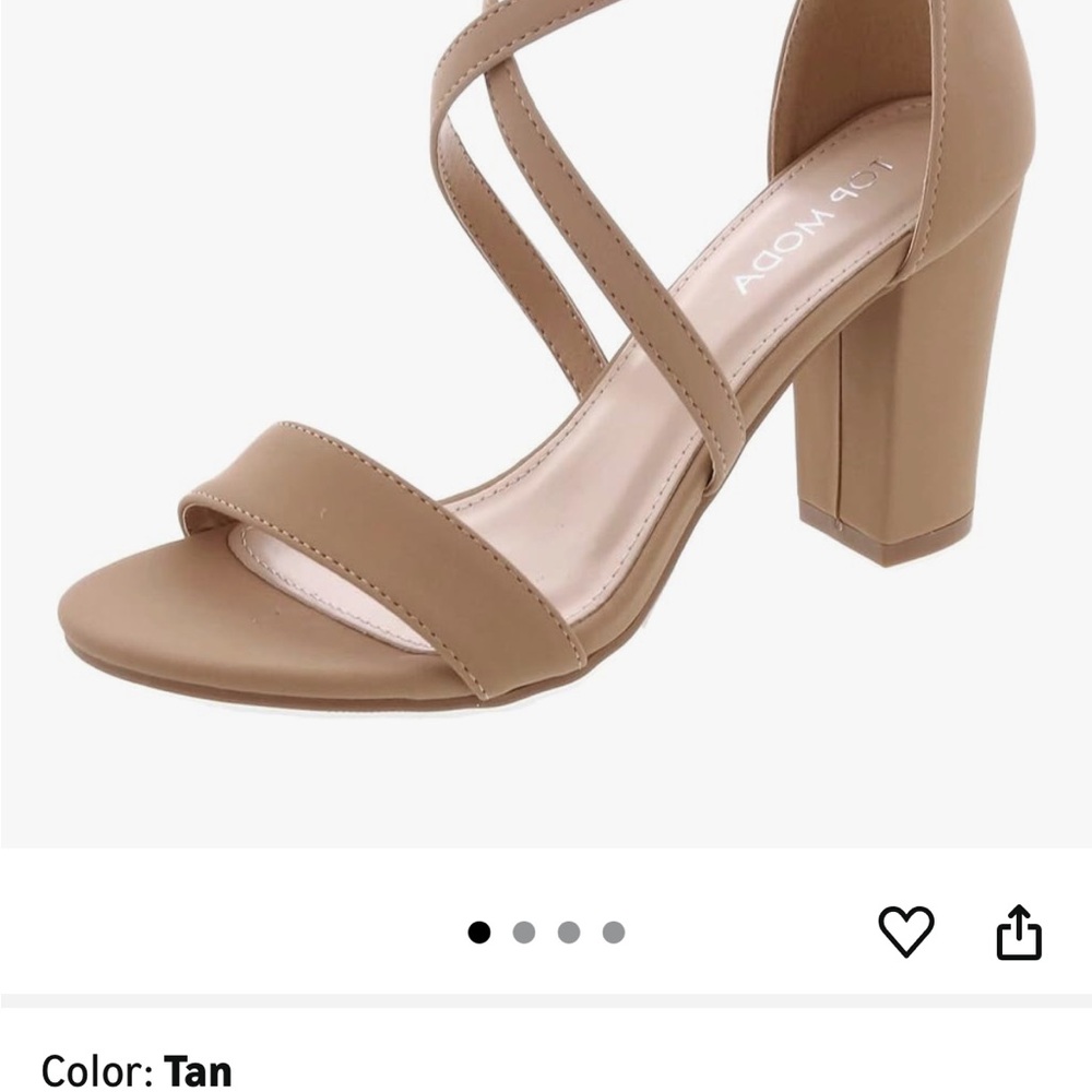 MODA Tan Strappy Heeled Sandals